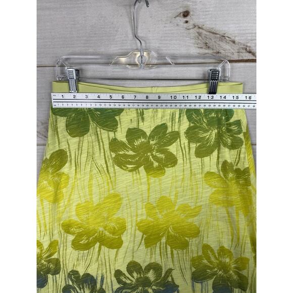 Fresh Produce Skirt Sz M Yellow Floral Ombre Maxi Pull On Beach Cruise USA Made - Picture 3 of 8
